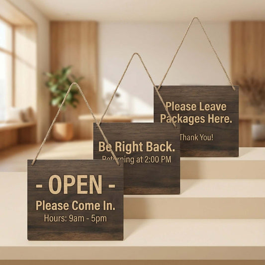 Personalized Business Policy Sign Custom Wood Engraved Sign