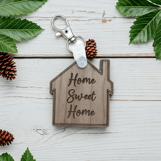 Home Sweet Home Keychain - Personalized Gift Hook Clasp