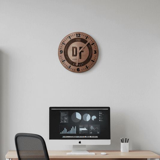 Custom Wooden Wall Clock with Logo