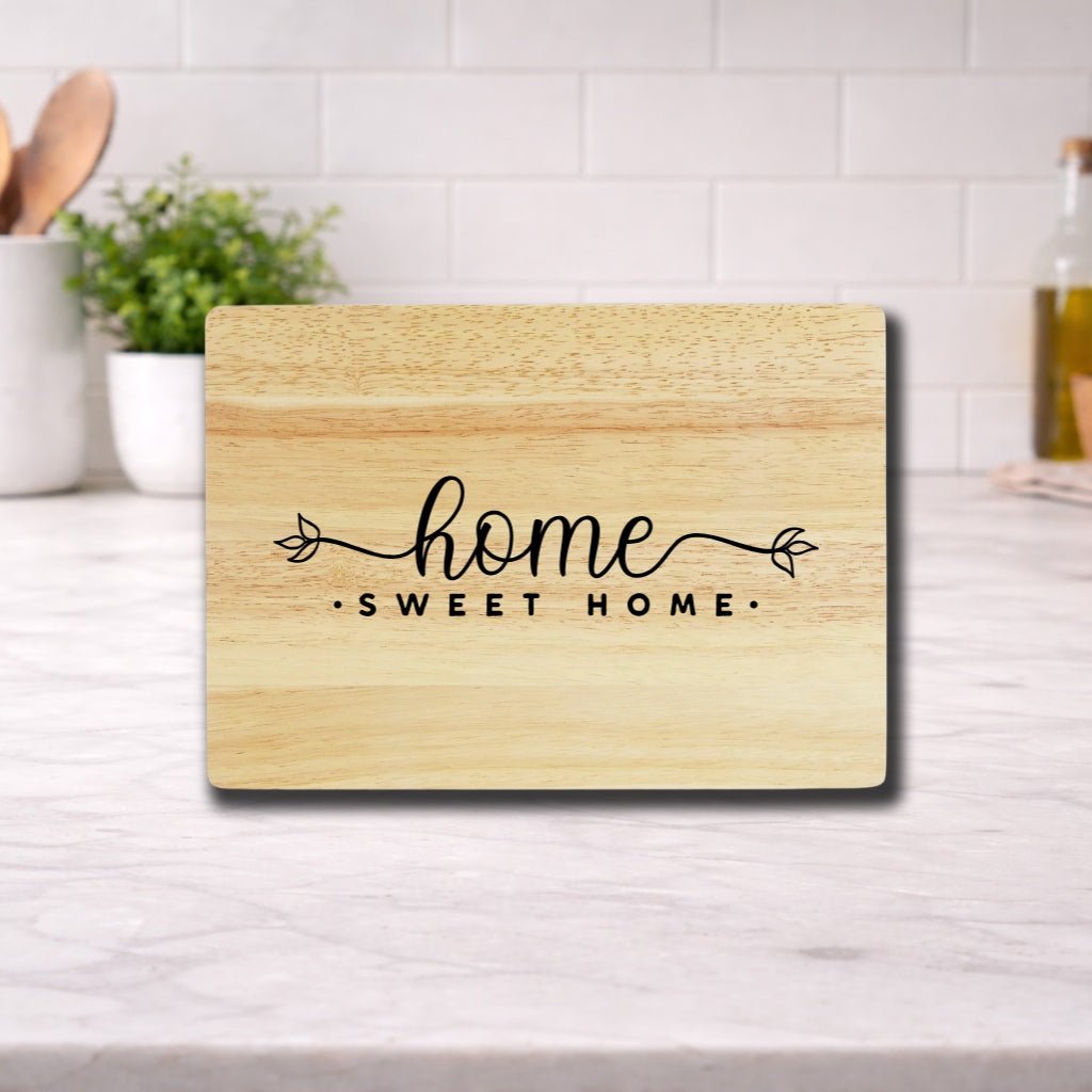 Engraved Cutting Board - Home Sweet Home Rubberwood A