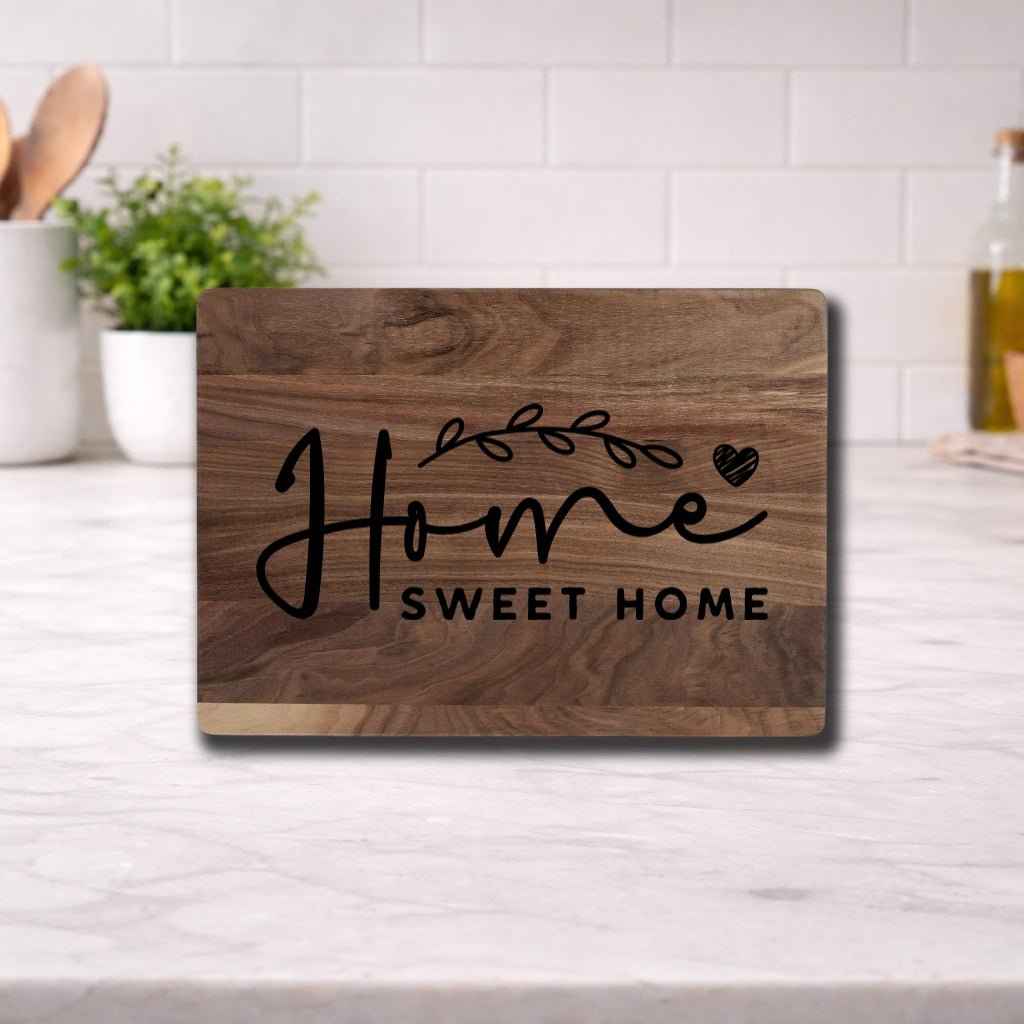 Engraved Cutting Board - Home Sweet Home Walnut B