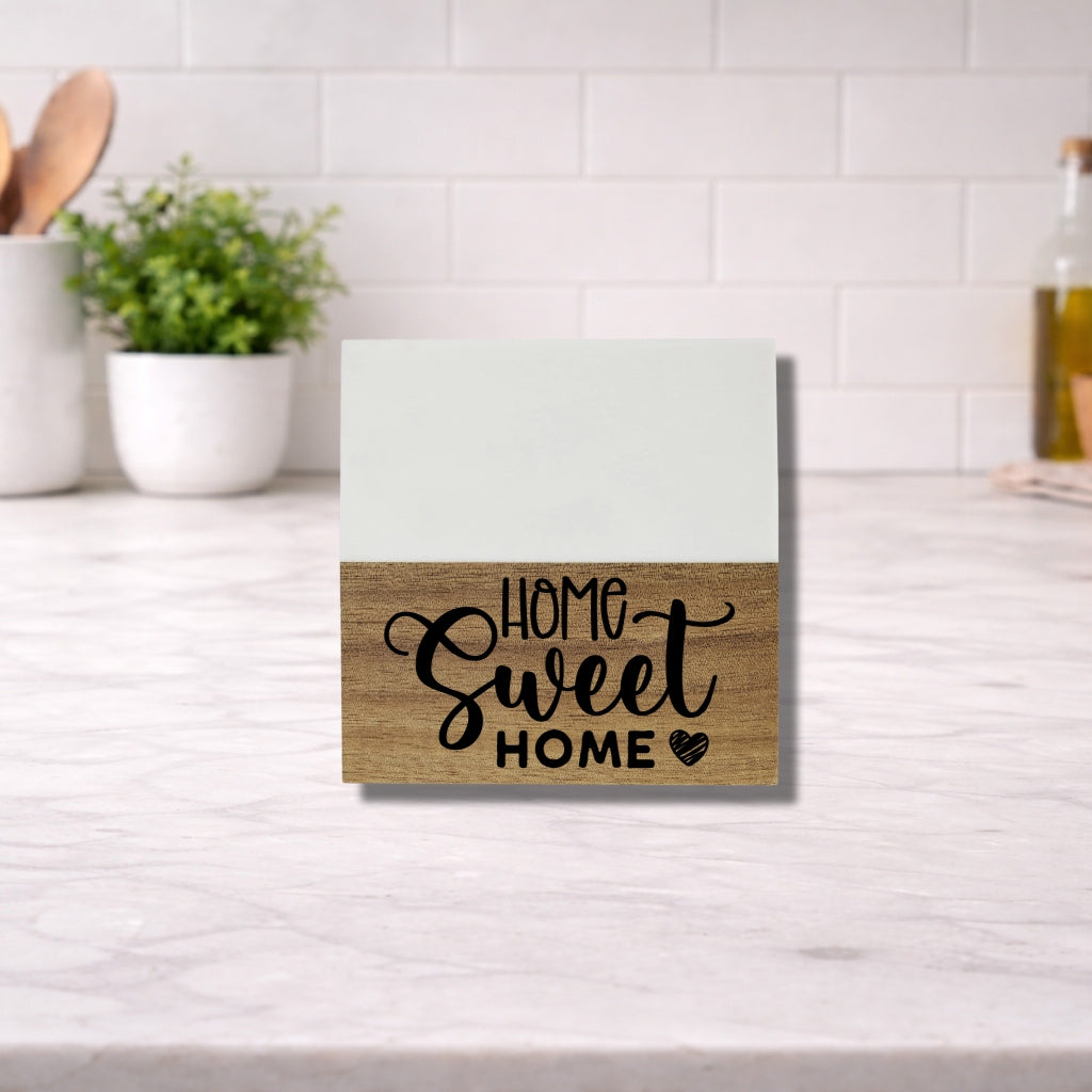 Marble and Wood Coaster Set