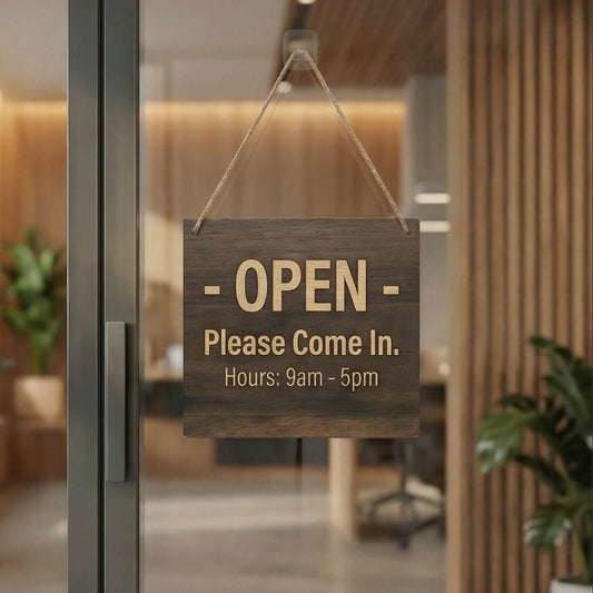 Personalized Business Policy Sign Custom Wood Engraved Sign