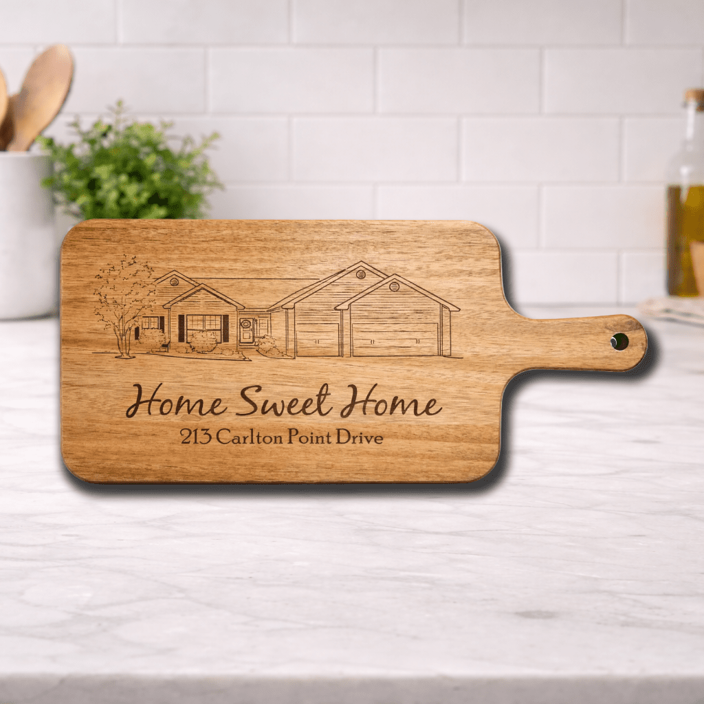 Personalized Home Sweet Home Engraved Acacia Cutting Board