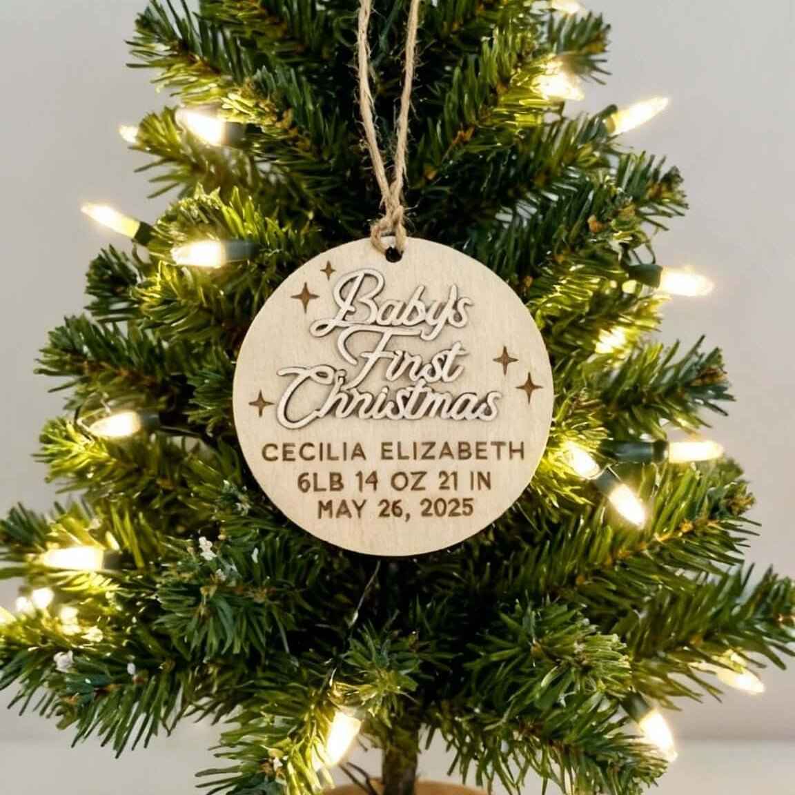 Personalized Baby's First Christmas Ornament — Engraved Keepsake