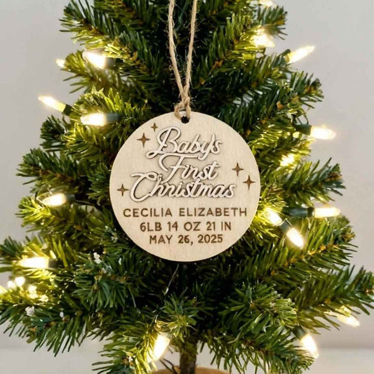 Personalized Baby's First Christmas Ornament — Engraved Keepsake