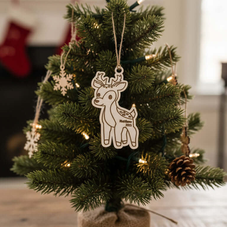Personalized Reindeer Ornament with Name for Boy