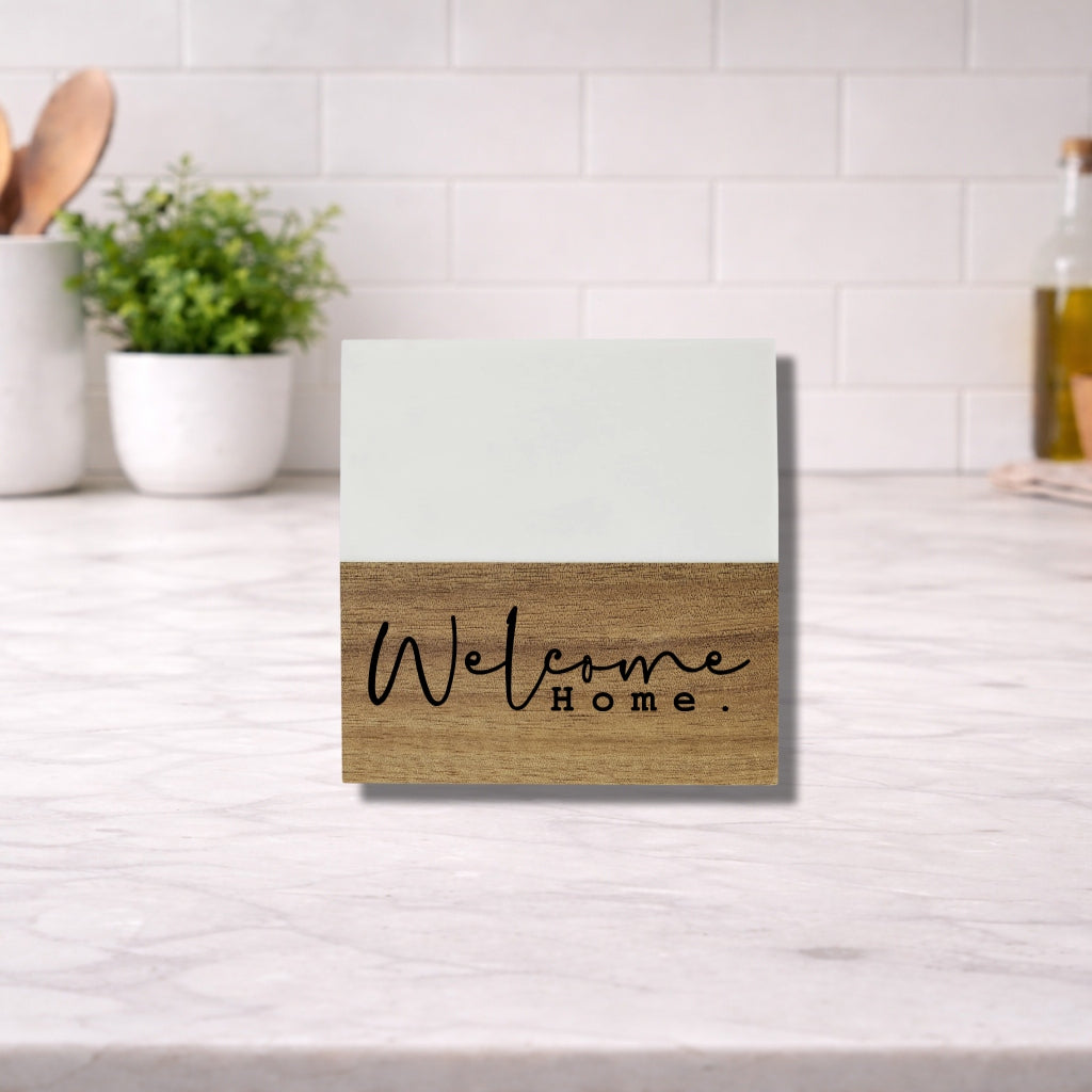 Marble and Wood Coaster Set